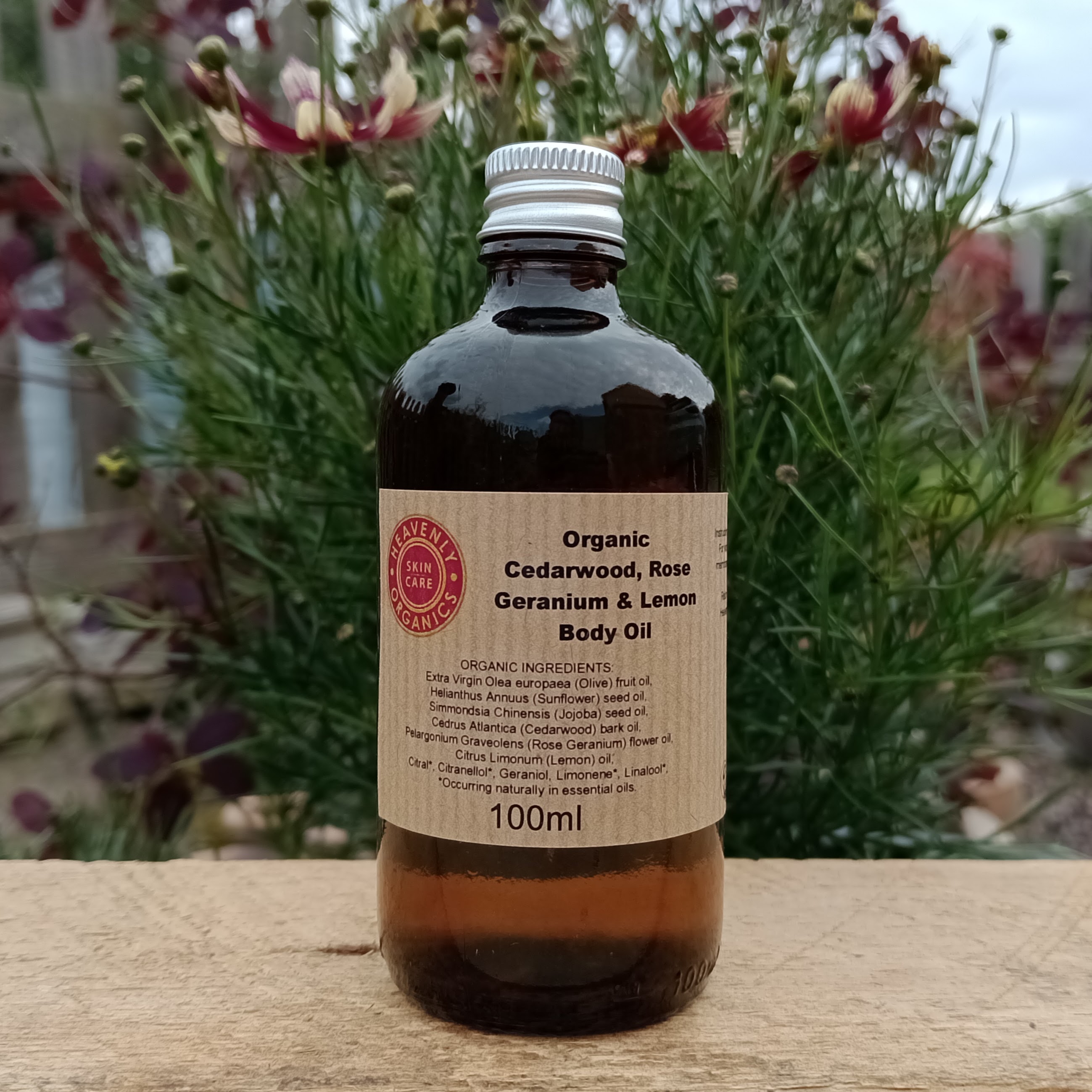 Organic Cedarwood, Rose Geranium & Lemon Body Oil