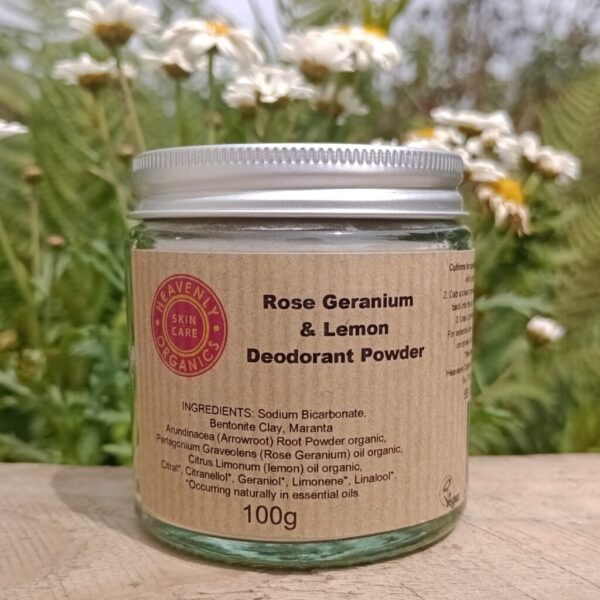 Rose Geranium & Lemon Deodorant Powder
