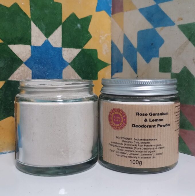Rose Geranium & Lemon Deodorant Powder